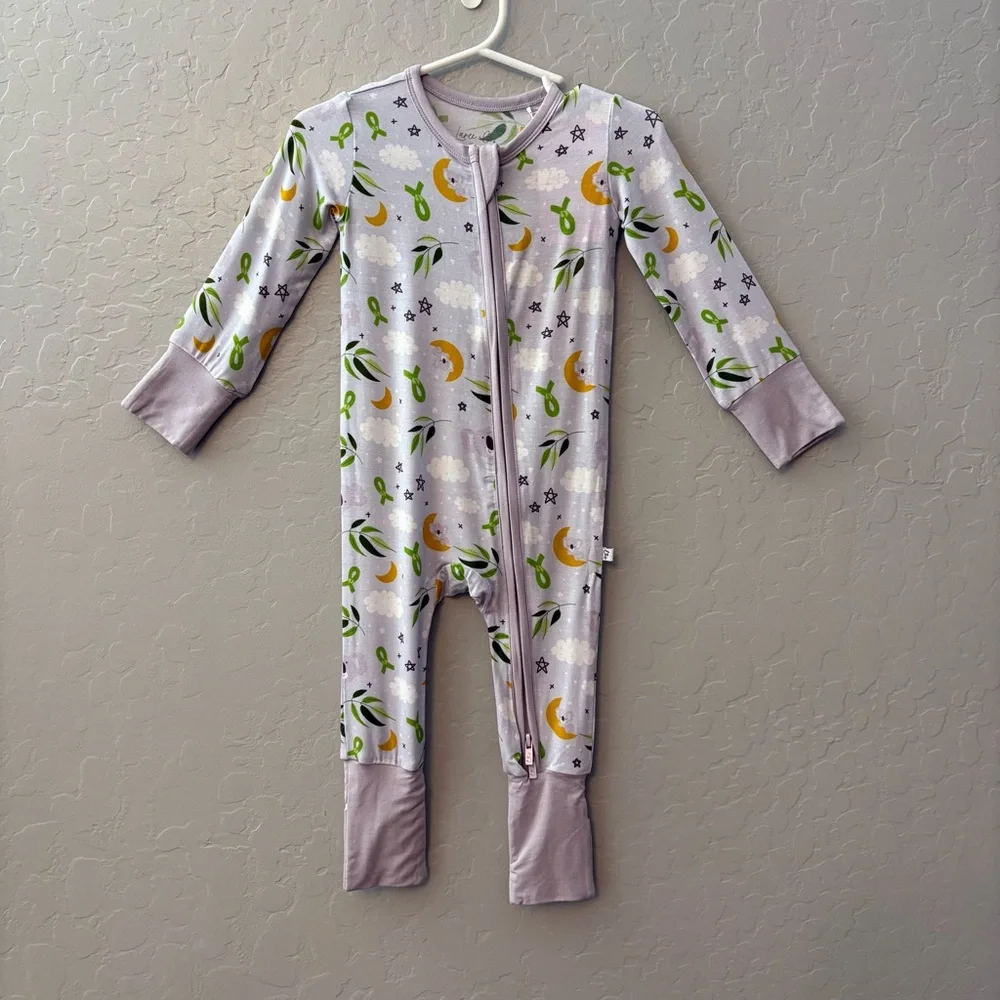 Laree + Co Morgan gray koala bamboo convertible footie pajamas 6-12 months NEW